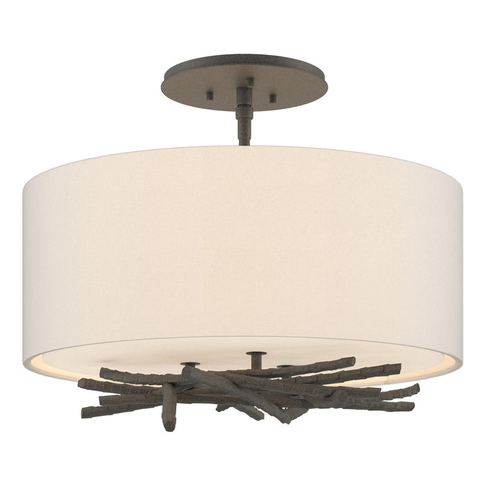 Hubbardton Forge - 127660-SKT-20-SE1505 - Three Light Semi-Flush Mount - Brindille - Natural Iron