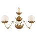 Currey and Company - 5000-0231 - Two Light Wall Sconce - Contemporary Gold Leaf/Gold/White