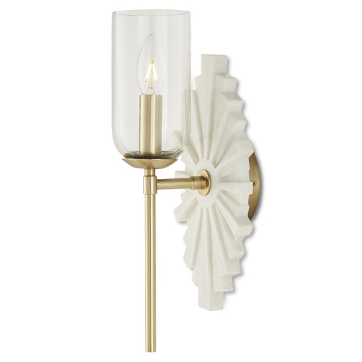 Currey and Company - 5800-0026 - One Light Wall Sconce - White/Brass/Clear