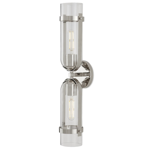 Currey and Company - 5800-0029 - Two Light Wall Sconce - Polished Nickel/Clear