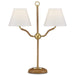 Currey and Company - 6000-0873 - Two Light Desk Lamp - Natural/Antique Brass