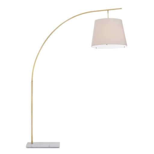 Currey and Company - 8000-0125 - Two Light Floor Lamp - Antique Brass/White