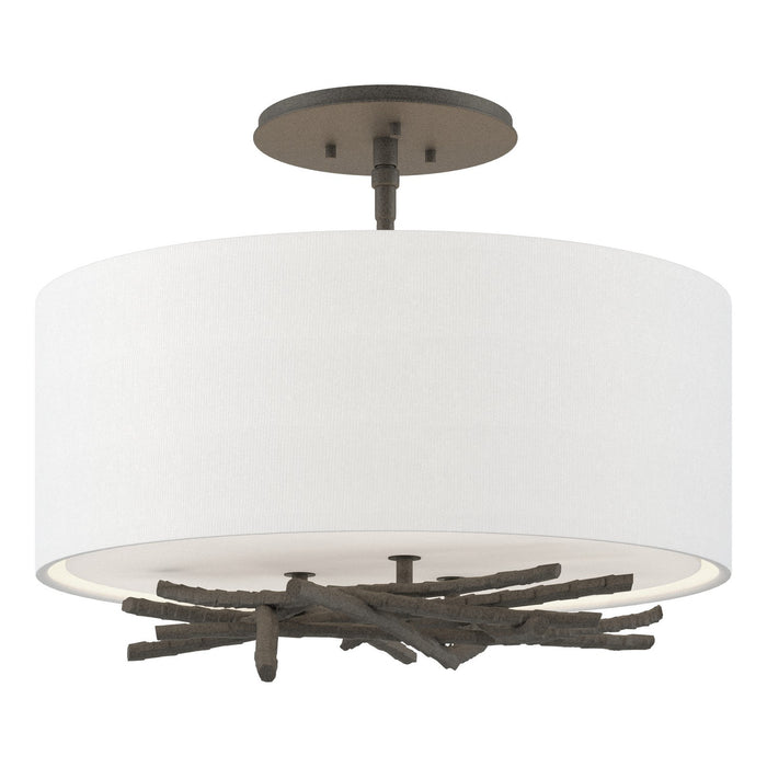 Hubbardton Forge - 127660-SKT-20-SF1505 - Three Light Semi-Flush Mount - Brindille - Natural Iron