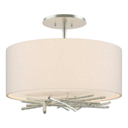 Brindille Three Light Semi-Flush Mount Vintage Platinum