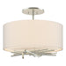 Hubbardton Forge - 127660-SKT-82-SE1505 - Three Light Semi-Flush Mount - Brindille - Vintage Platinum
