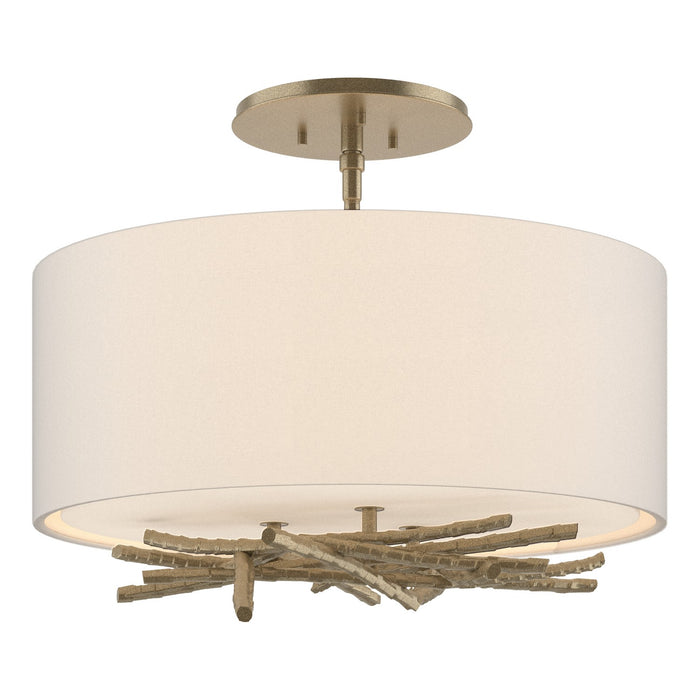 Hubbardton Forge - 127660-SKT-84-SE1505 - Three Light Semi-Flush Mount - Brindille - Soft Gold