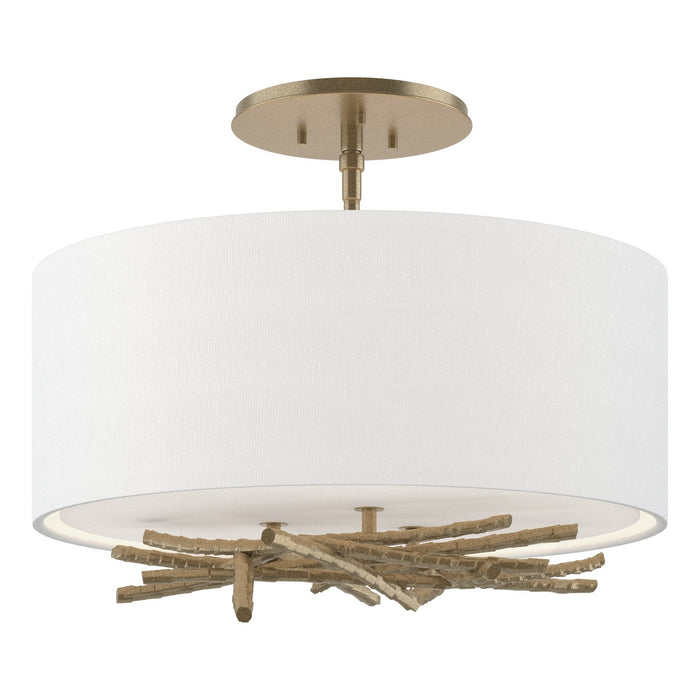 Hubbardton Forge - 127660-SKT-84-SF1505 - Three Light Semi-Flush Mount - Brindille - Soft Gold