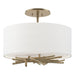 Hubbardton Forge - 127660-SKT-84-SF1505 - Three Light Semi-Flush Mount - Brindille - Soft Gold