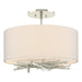 Hubbardton Forge - 127660-SKT-85-SE1505 - Three Light Semi-Flush Mount - Brindille - Sterling