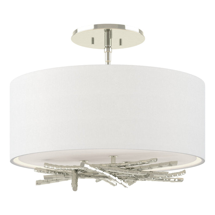 Hubbardton Forge - 127660-SKT-85-SF1505 - Three Light Semi-Flush Mount - Brindille - Sterling