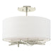 Hubbardton Forge - 127660-SKT-85-SF1505 - Three Light Semi-Flush Mount - Brindille - Sterling