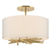 Hubbardton Forge - 127660-SKT-86-SE1505 - Three Light Semi Flush Mount - Brindille - Modern Brass