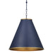 Currey and Company - 9000-1090 - One Light Pendant - Hiroshi Dark Blue/Contemporary Gold Leaf