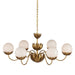 Currey and Company - 9000-1096 - Six Light Chandelier - Contemporary Gold Leaf/Gold/White