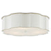 Currey and Company - 9999-0067 - Three Light Flush Mount - Snow White/Gold Highlights