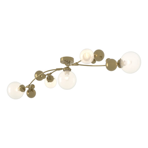 Sprig Five Light Semi-Flush Mount Modern Brass