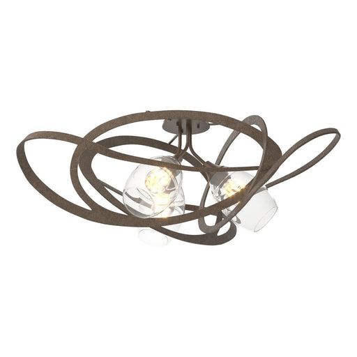 Nest Three Light Semi-Flush Mount Bronze