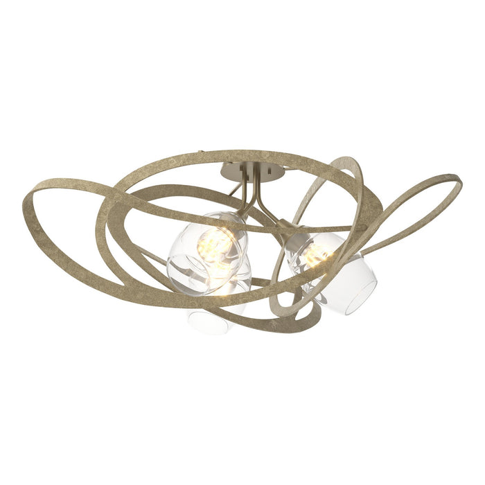 Hubbardton Forge - 128720-SKT-84-ZM0621 - Three Light Semi-Flush Mount - Nest - Soft Gold