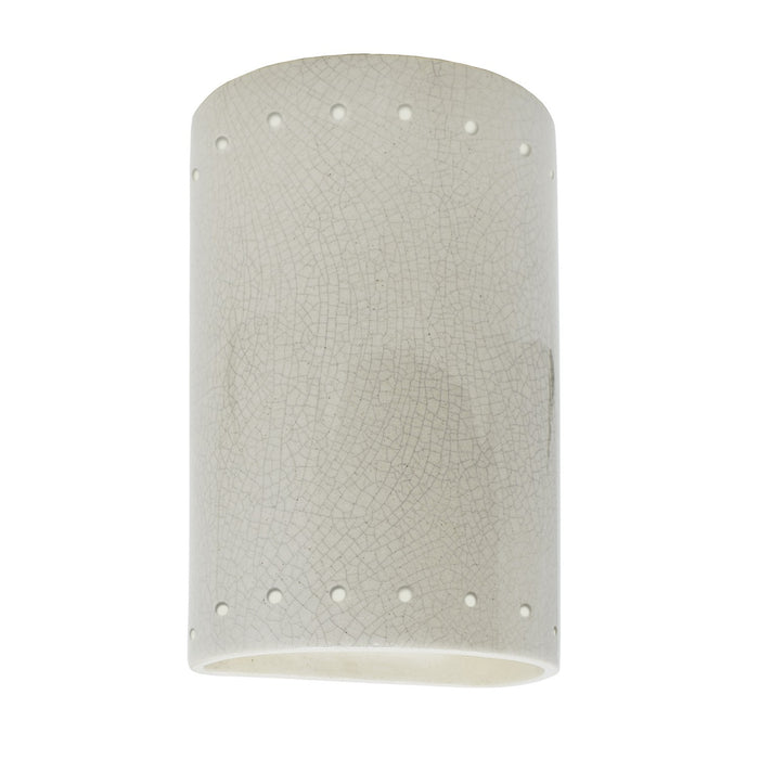 Justice Designs - CER-0990W-CRK - Lantern - Ambiance - White Crackle