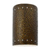 Justice Designs - CER-0990W-HMBR-LED1-1000 - LED Lantern - Ambiance - Hammered Brass