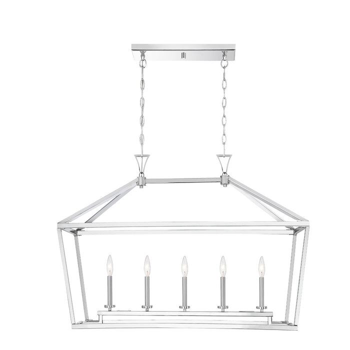 Savoy House - 1-424-5-109 - Five Light Linear Chandelier - Townsend - Polished Nickel