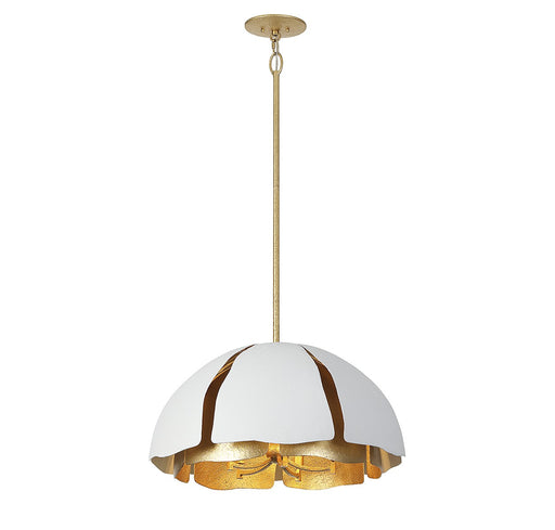 Savoy House - 7-1399-5-14 - Five Light Pendant - Brewster - Cavalier Gold with Royal White