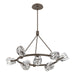 Hubbardton Forge - 131067-SKT-MULT-05-CR - Nine Light Pendant - Gatsby - Bronze