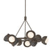 Hubbardton Forge - 131068-SKT-MULT-05-14-GG0711 - Nine Light Pendant - Brooklyn - Bronze