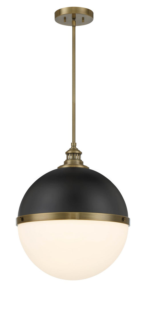 Minka-Lavery - 6606-885 - One Light Pendant - Vorey - Coal And Oxidized Aged Brass