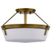 Nuvo Lighting - 60-7753 - Three Light Semi Flush Mount - Rowen - Natural Brass