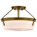 Nuvo Lighting - 60-7753 - Three Light Semi Flush Mount - Rowen - Natural Brass