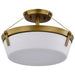 Nuvo Lighting - 60-7753 - Three Light Semi Flush Mount - Rowen - Natural Brass