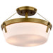Nuvo Lighting - 60-7753 - Three Light Semi Flush Mount - Rowen - Natural Brass
