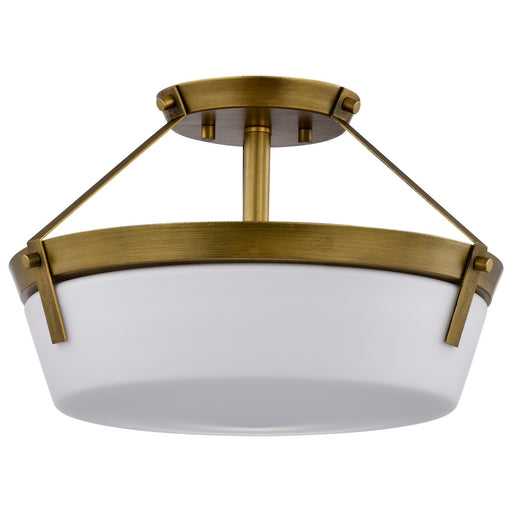 Nuvo Lighting - 60-7753 - Three Light Semi Flush Mount - Rowen - Natural Brass