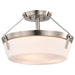 Nuvo Lighting - 60-7763 - Three Light Semi Flush Mount - Rowen - Brushed Nickel