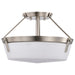 Nuvo Lighting - 60-7763 - Three Light Semi Flush Mount - Rowen - Brushed Nickel