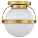 Nuvo Lighting - 60-7780 - One Light Flush Mount - Lakeshore - Natural Brass