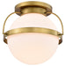 Nuvo Lighting - 60-7782 - One Light Flush Mount - Lakeshore - Natural Brass