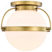 Nuvo Lighting - 60-7782 - One Light Flush Mount - Lakeshore - Natural Brass