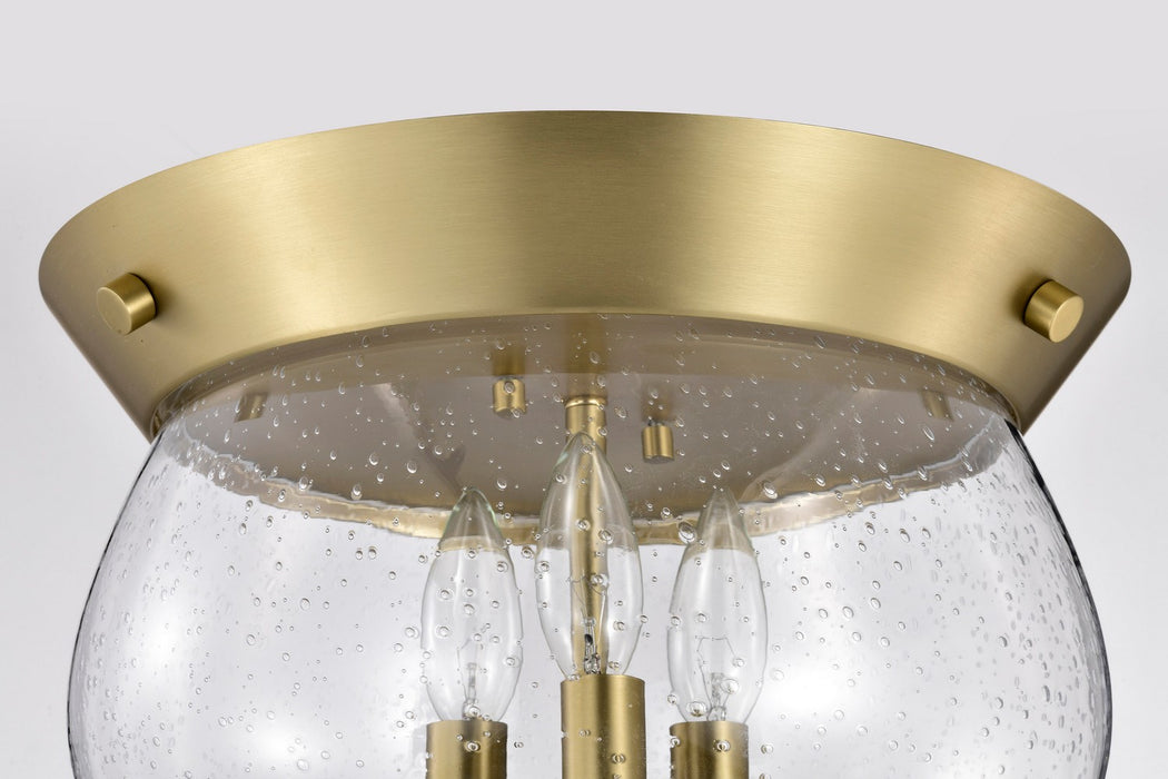 Nuvo Lighting - 60-7807 - Three Light Flush Mount - Boliver - Vintage Brass