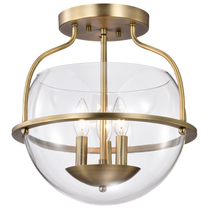 Nuvo Lighting - 60-7821 - Three Light Semi Flush Mount - Amado - Vintage Brass