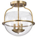 Nuvo Lighting - 60-7821 - Three Light Semi Flush Mount - Amado - Vintage Brass
