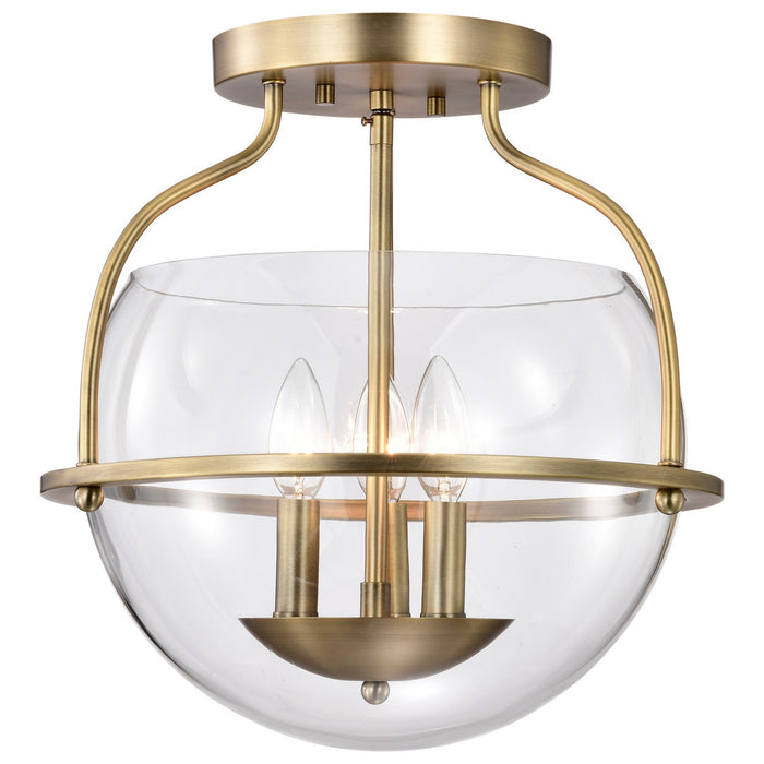 Nuvo Lighting - 60-7821 - Three Light Semi Flush Mount - Amado - Vintage Brass