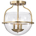 Nuvo Lighting - 60-7821 - Three Light Semi Flush Mount - Amado - Vintage Brass