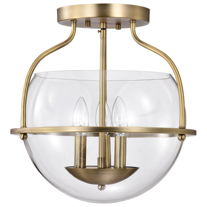 Nuvo Lighting - 60-7821 - Three Light Semi Flush Mount - Amado - Vintage Brass