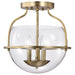 Nuvo Lighting - 60-7821 - Three Light Semi Flush Mount - Amado - Vintage Brass