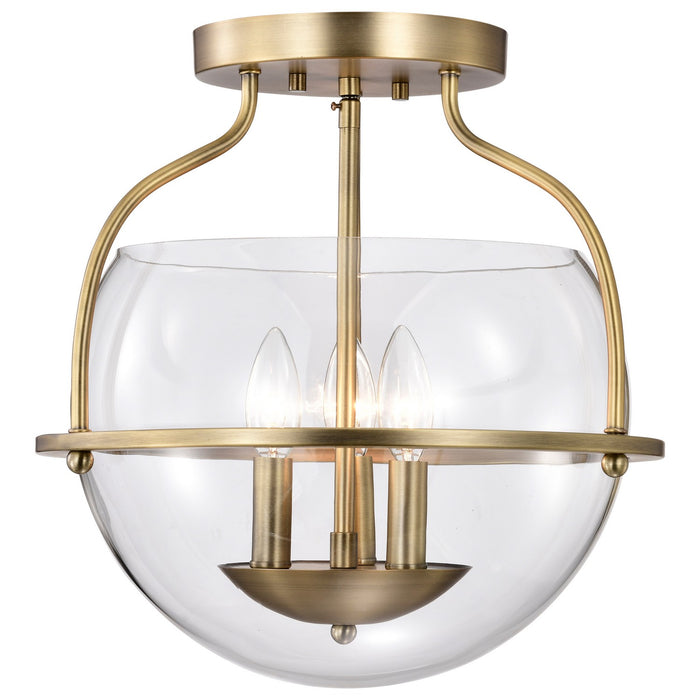 Nuvo Lighting - 60-7821 - Three Light Semi Flush Mount - Amado - Vintage Brass