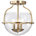 Nuvo Lighting - 60-7821 - Three Light Semi Flush Mount - Amado - Vintage Brass
