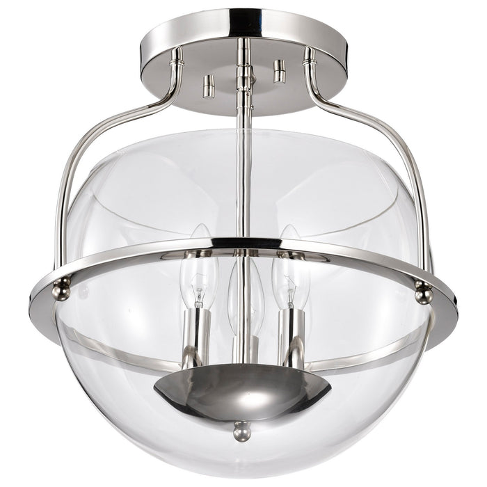 Nuvo Lighting - 60-7822 - Three Light Semi Flush Mount - Amado - Polished Nickel