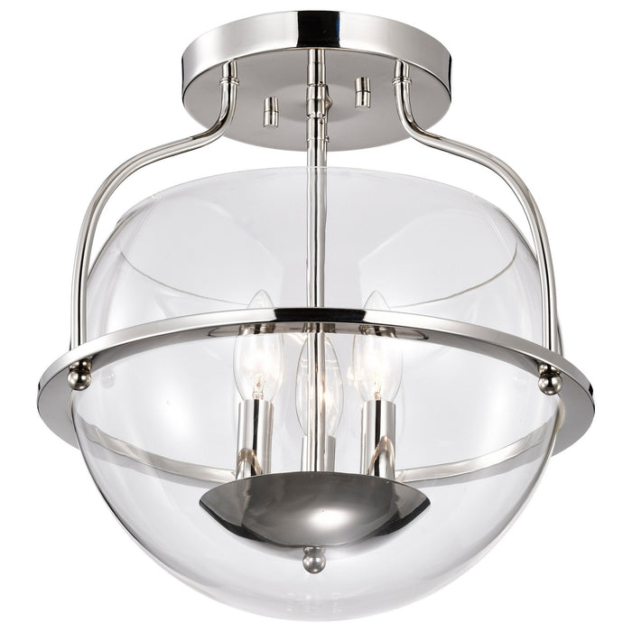 Nuvo Lighting - 60-7822 - Three Light Semi Flush Mount - Amado - Polished Nickel
